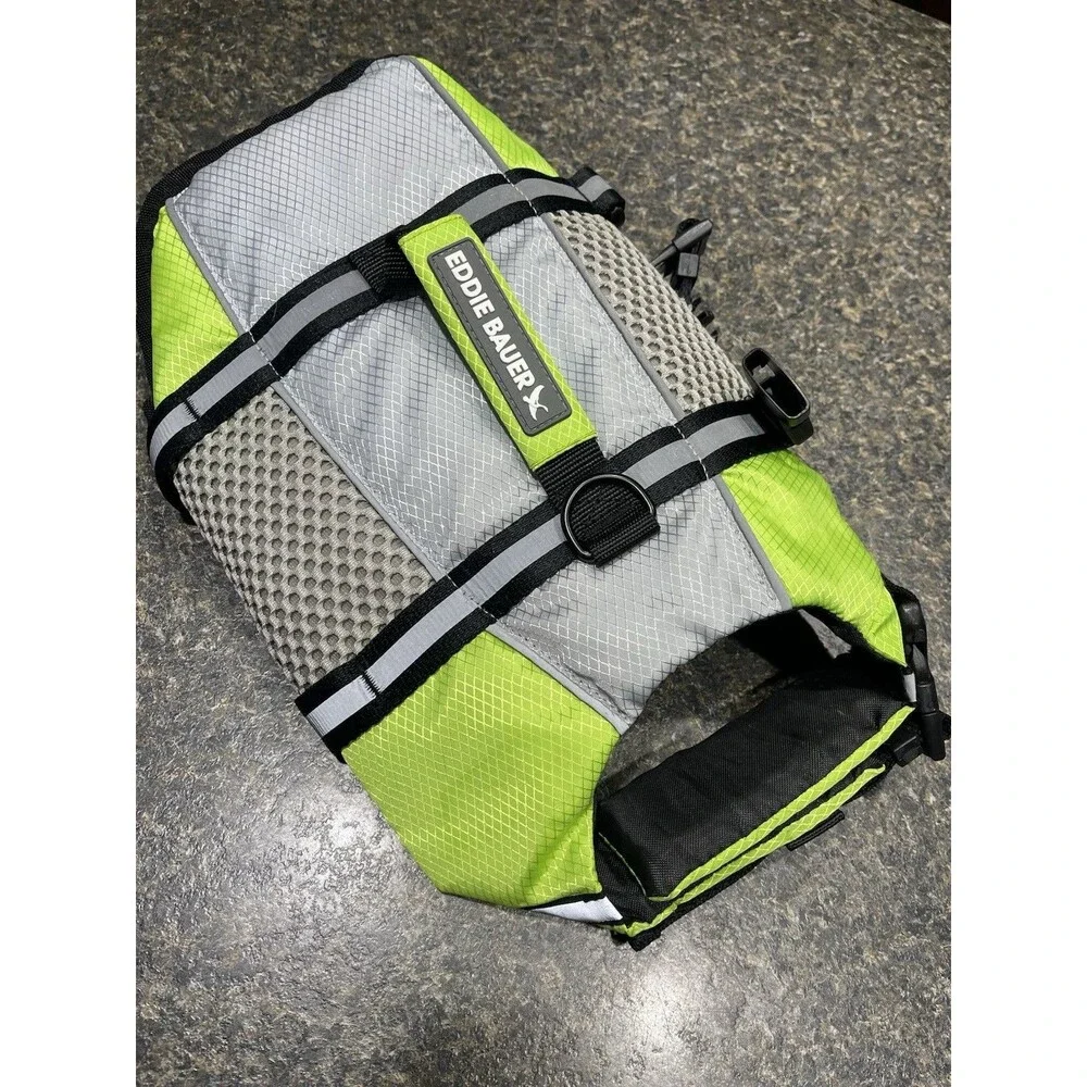 Small Dog Swim Life Vest Neon Green Eddy Bourer Size Small Ship Fast From USA